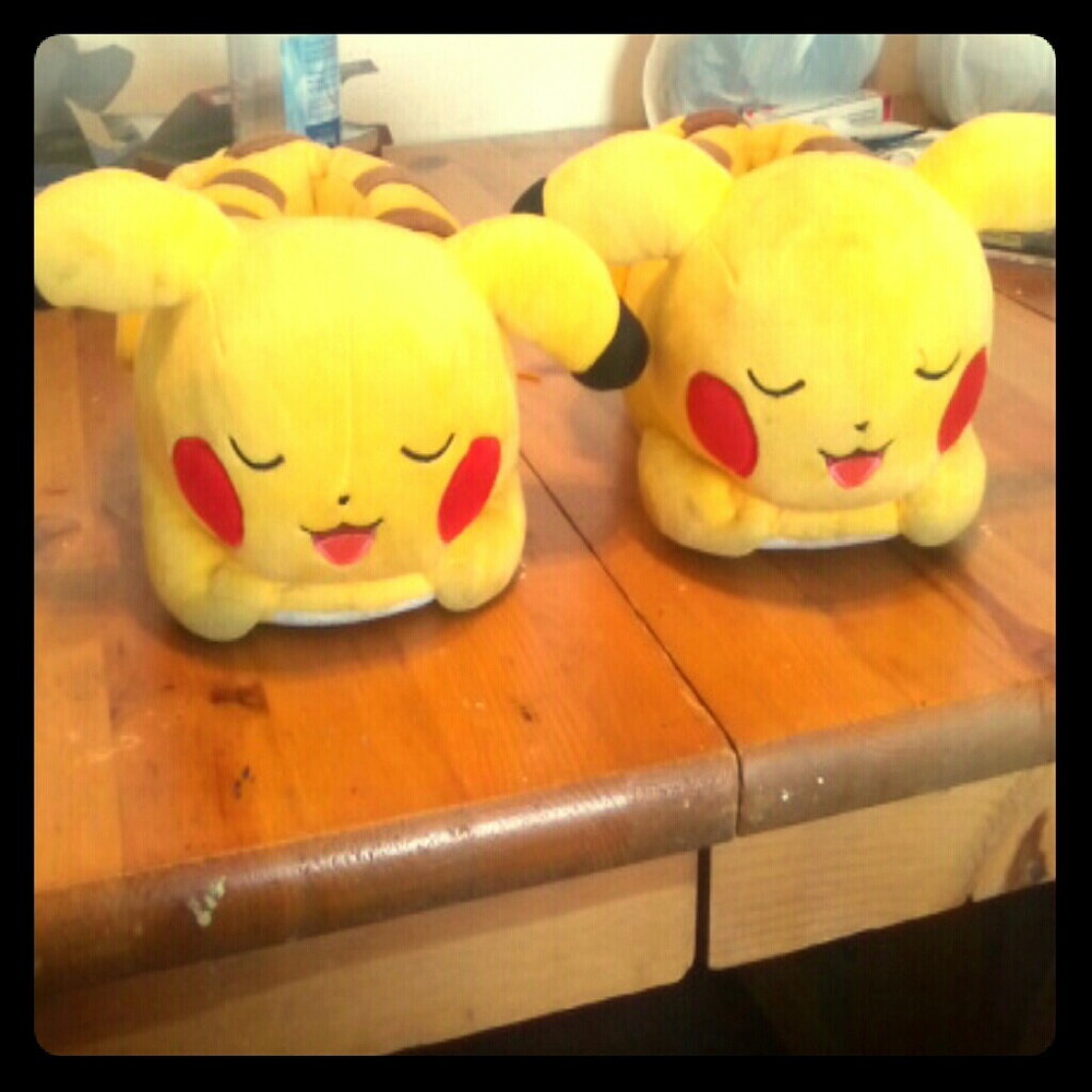 Sleeping Pikachu slippers